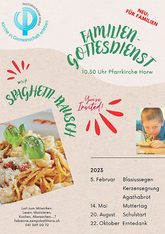 Spaghetti Plausch Familiengottesdienst Horw GP Spielatelier