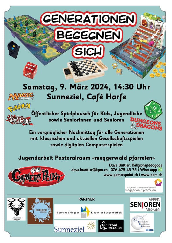 Plakat Generationen begegnen sich, Meggen, Sunneziel