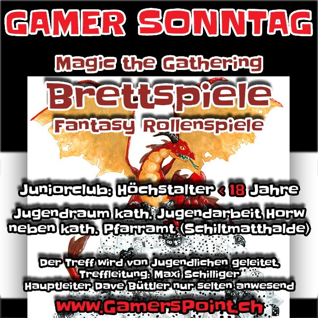 Flyer GAMERS POINT Horw Maxi Schilliger unter 18 Jahren