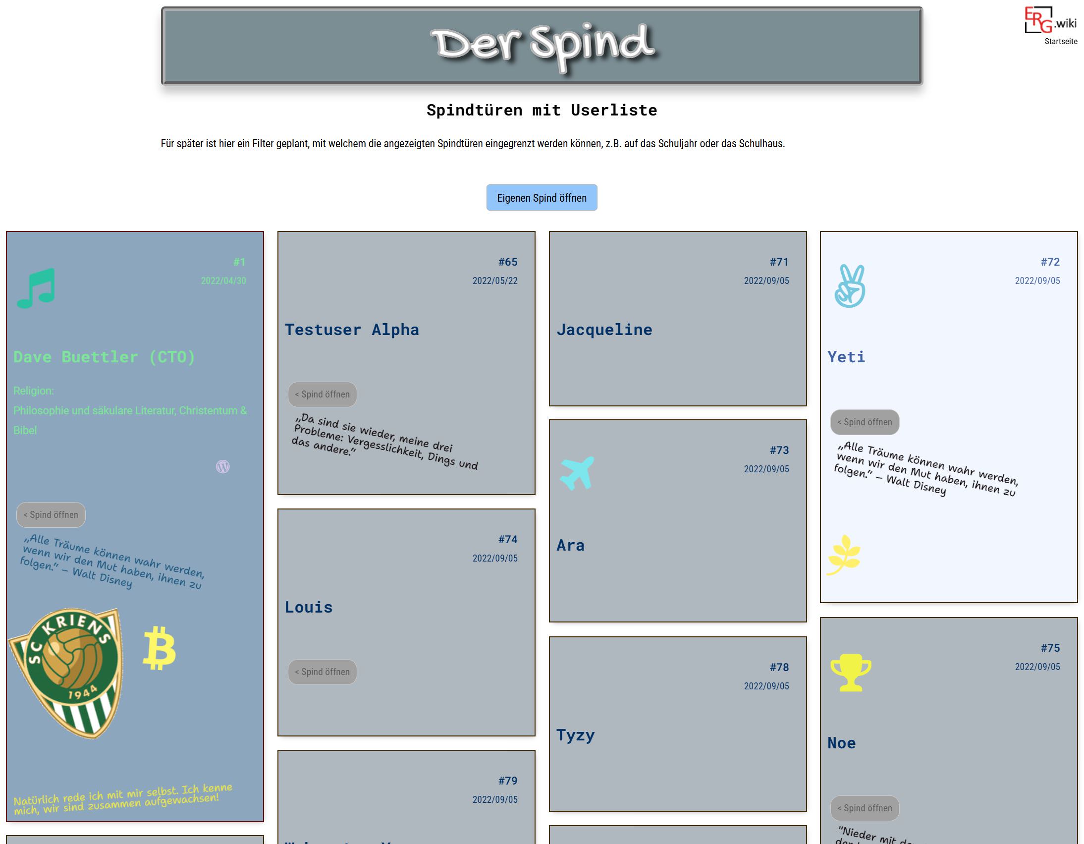 Der Spind www.erg.wiki Screenshot Entwicklung Skizze